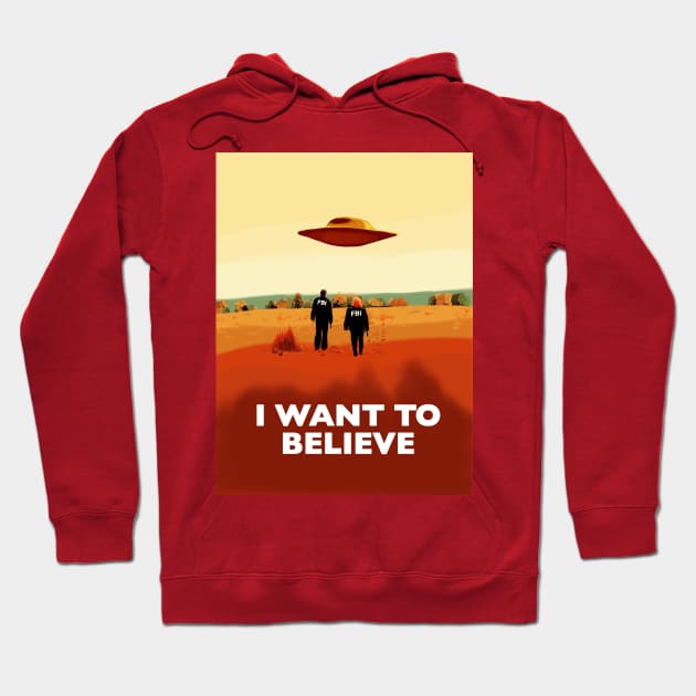 The X Files I want to believe poster FBI Hoodie by Mimie20